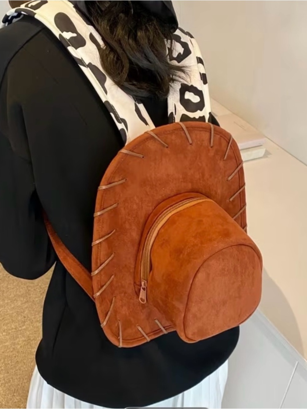New faux suede cowboy hat back pack